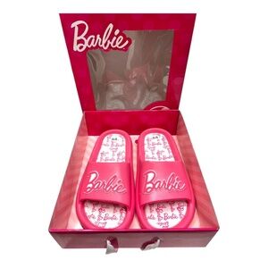 New Barbie Mattel pink Slide Sandals size 9/10 in a gift box